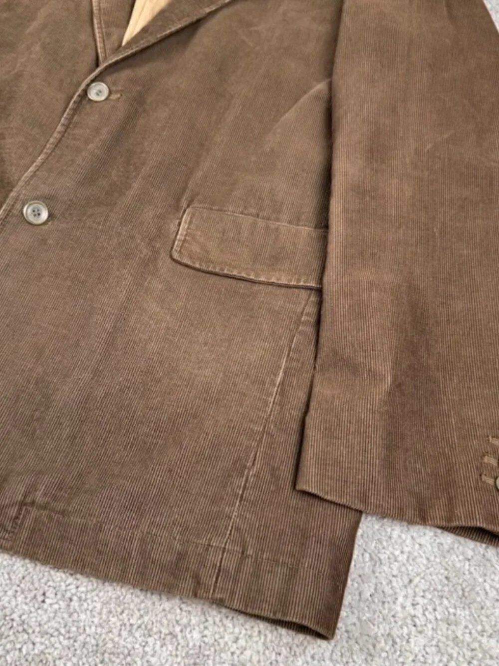 Vintage J Crew Cord Blazer Men's XL Brown Corduroy Sport Coat Jacket 65760